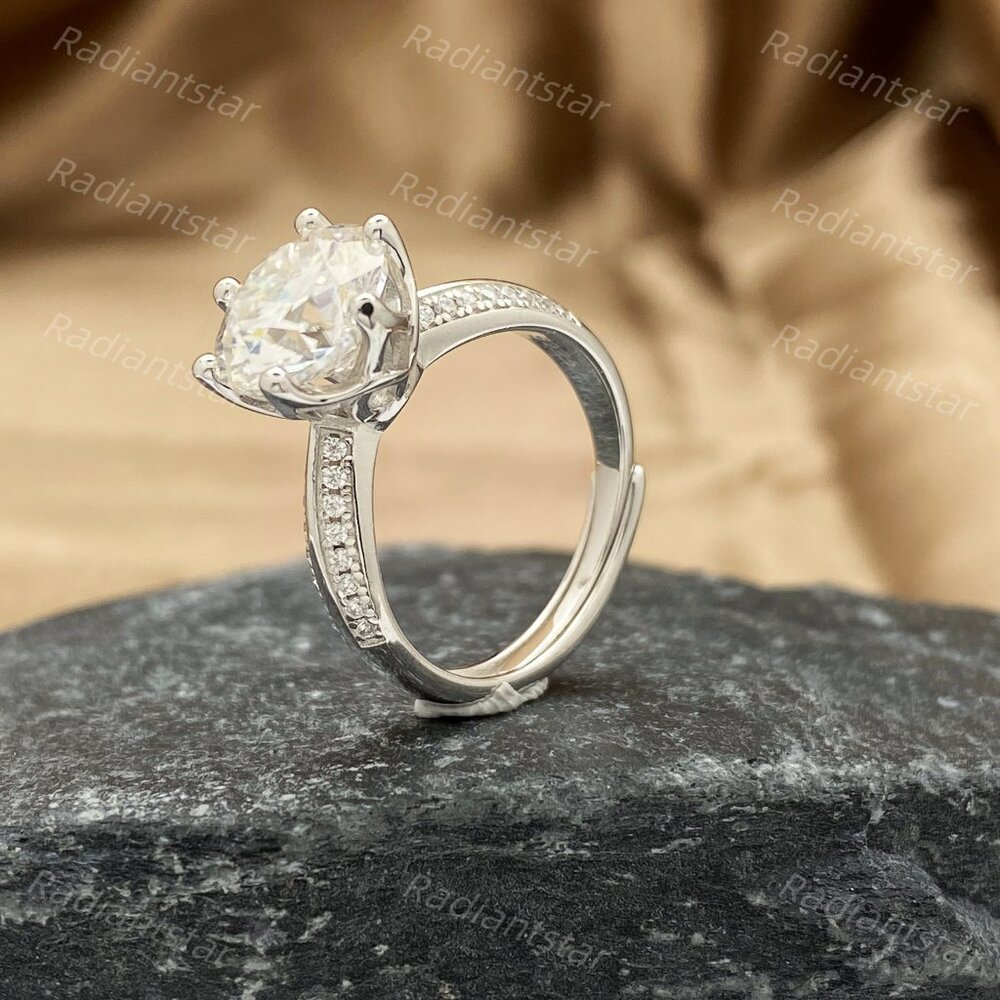 NEW Certified 3ct. t.w. Moissanite Pave Band Ring - Picture 5 of 8